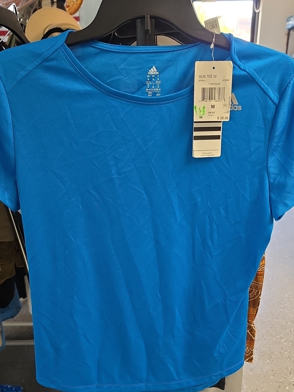 adidas Short Sleeve Run Tee in Bright Blue